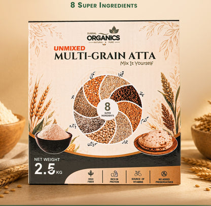 Unmixed Multi-Grain Atta || Power Of 8 Natural Grains || Duggal Organics