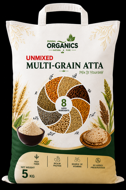 Unmixed Multi-Grain Atta || Power Of 8 Natural Grains || Duggal Organics